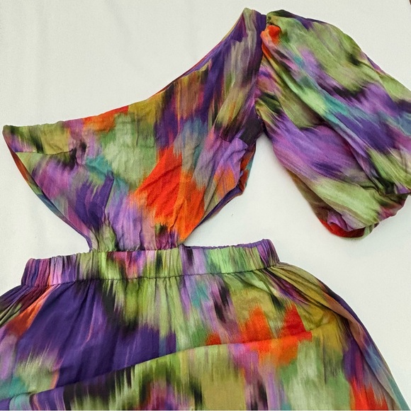 Karlie One-Shoulder Maxi Dress Purple Multicolor Lined - Picture 10 of 14